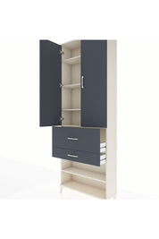 Arges Dolap 5 Raflı 2 Çekmeceli 2 Kapaklı 88x30x243 Aytaşı-Antrasit