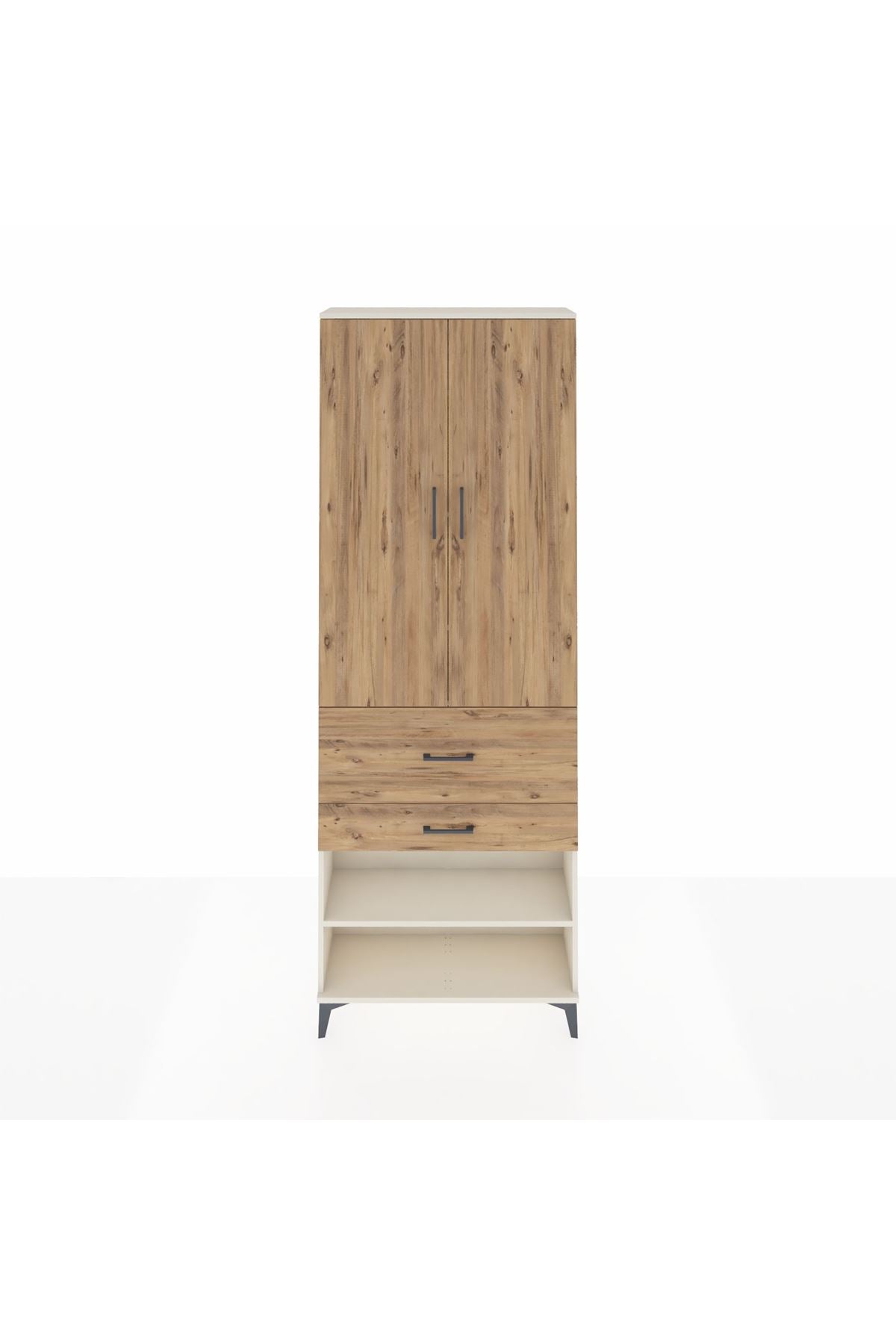 Arges Dolap 5 Raflı 2 Çekmeceli 2 Kapaklı 88x30x243 Aytaşı-Çam