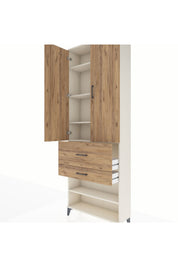 Arges Dolap 5 Raflı 2 Çekmeceli 2 Kapaklı 88x30x243 Aytaşı-Çam
