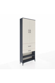 Arges Dolap 5 Raflı 2 Çekmeceli 2 Kapaklı 88x30x243 Antrasit-Aytaşı