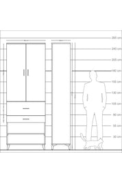 Arges Dolap 5 Raflı 2 Çekmeceli 2 Kapaklı 88x30x243 Aytaşı-Çam