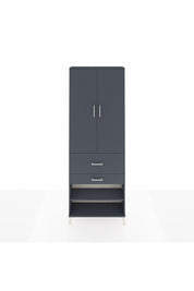 Arges Dolap 5 Raflı 2 Çekmeceli 2 Kapaklı 88x30x243 Antrasit-Antrasit