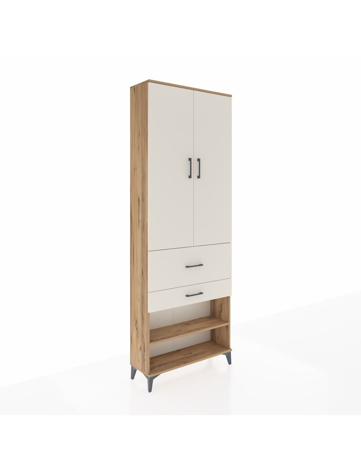 Arges Dolap 5 Raflı 2 Çekmeceli 2 Kapaklı 88x30x243 Çam-Aytaşı