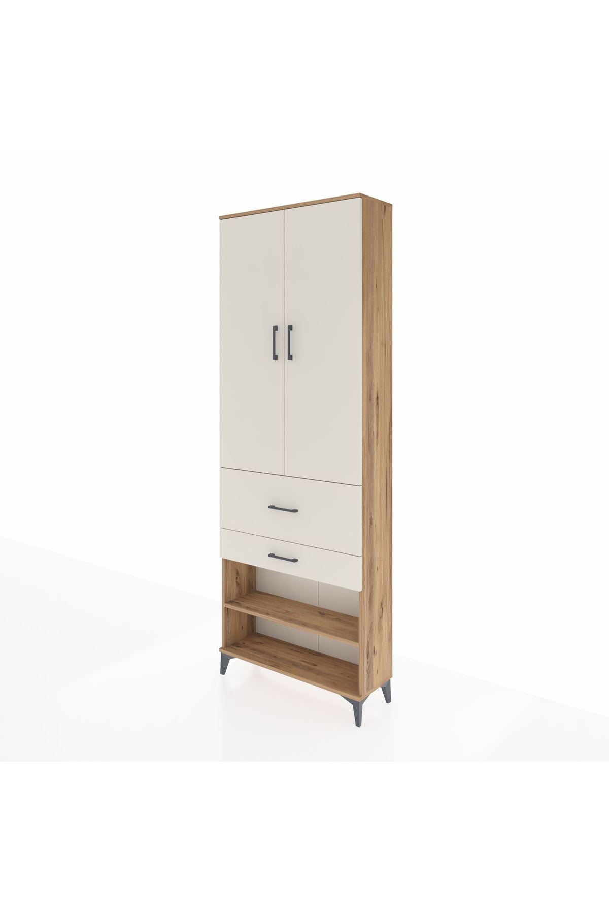 Arges Dolap 5 Raflı 2 Çekmeceli 2 Kapaklı 88x30x243 Çam-Aytaşı