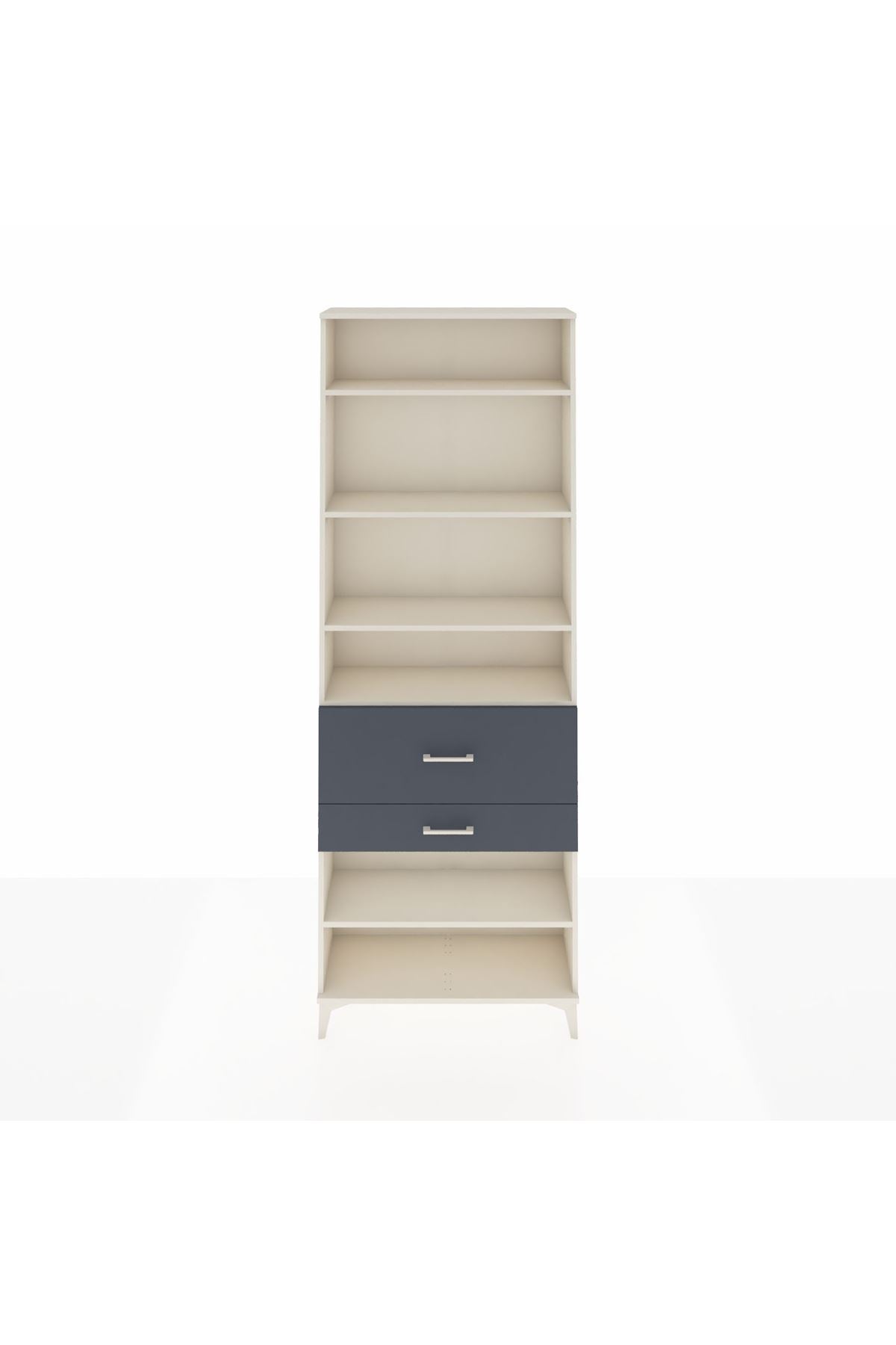 Arges Dolap 5 Raflı 2 Çekmeceli 88x30x243 Aytaşı-Antrasit