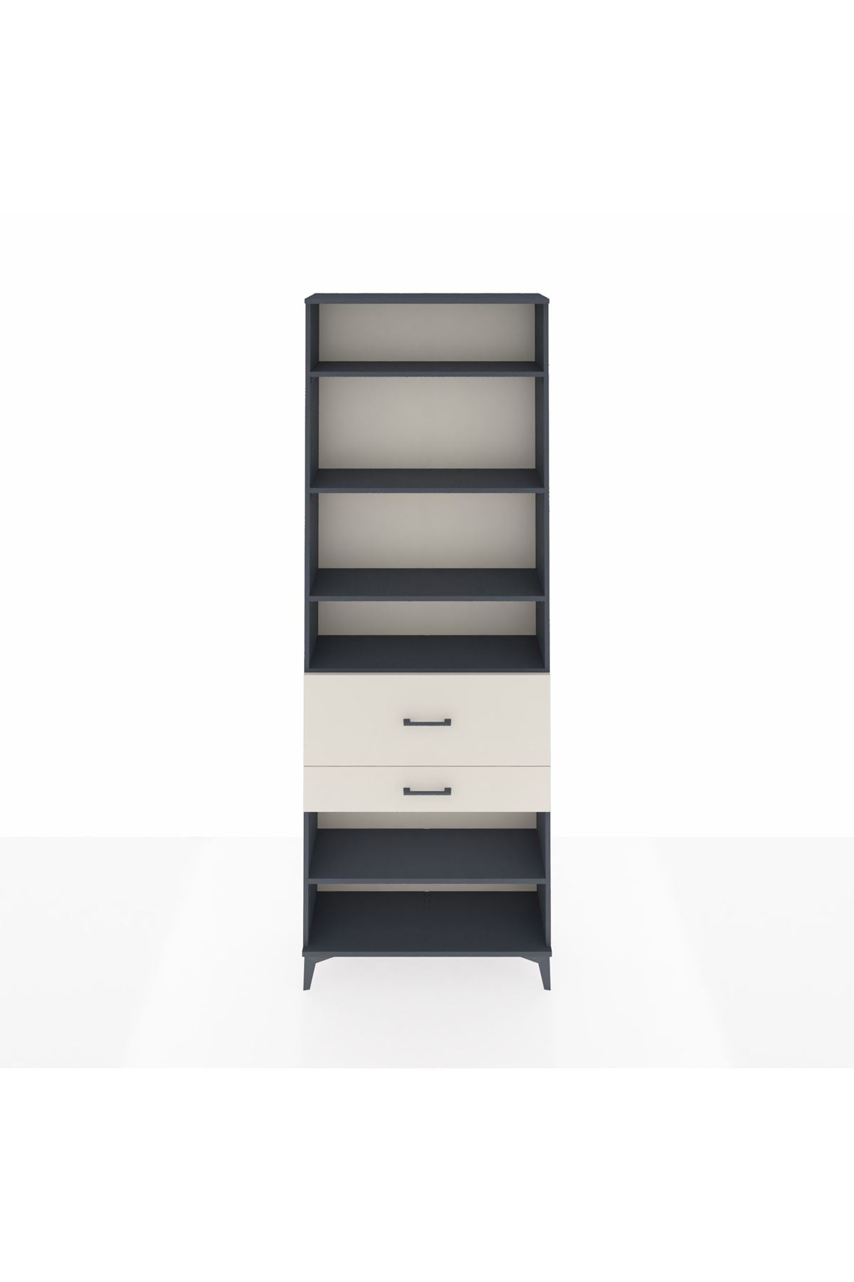Arges Dolap 5 Raflı 2 Çekmeceli 88x30x243 Antrasit-Aytaşı