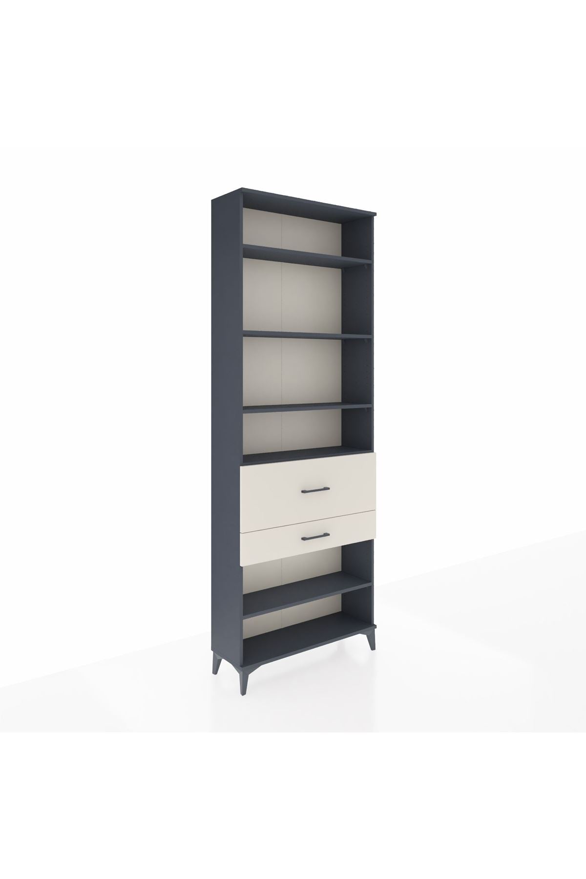 Arges Dolap 5 Raflı 2 Çekmeceli 88x30x243 Antrasit-Aytaşı