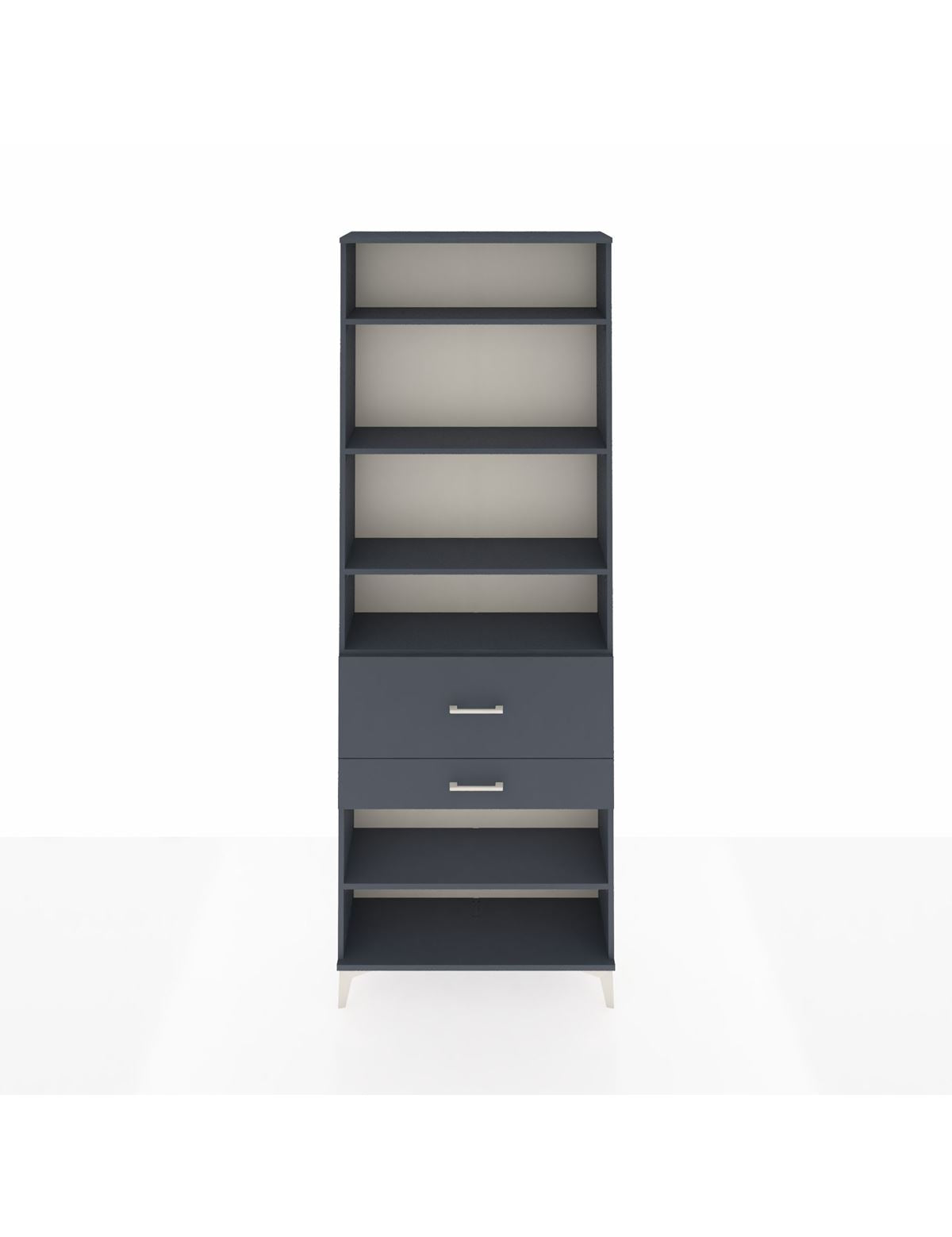 Arges Dolap 5 Raflı 2 Çekmeceli 88x30x243 Antrasit-Antrasit