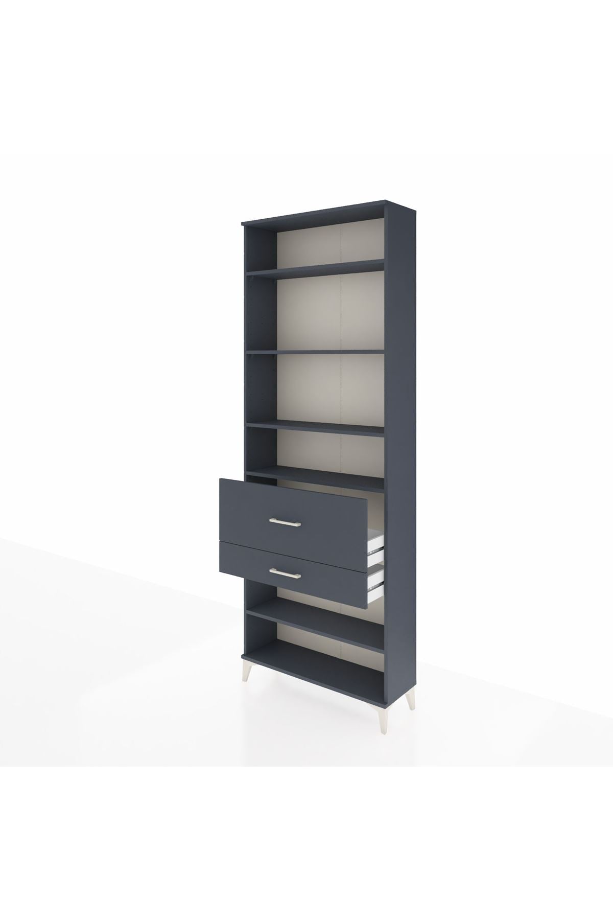 Arges Dolap 5 Raflı 2 Çekmeceli 88x30x243 Antrasit-Antrasit