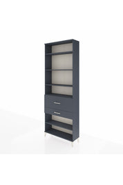 Arges Dolap 5 Raflı 2 Çekmeceli 88x30x243 Antrasit-Antrasit