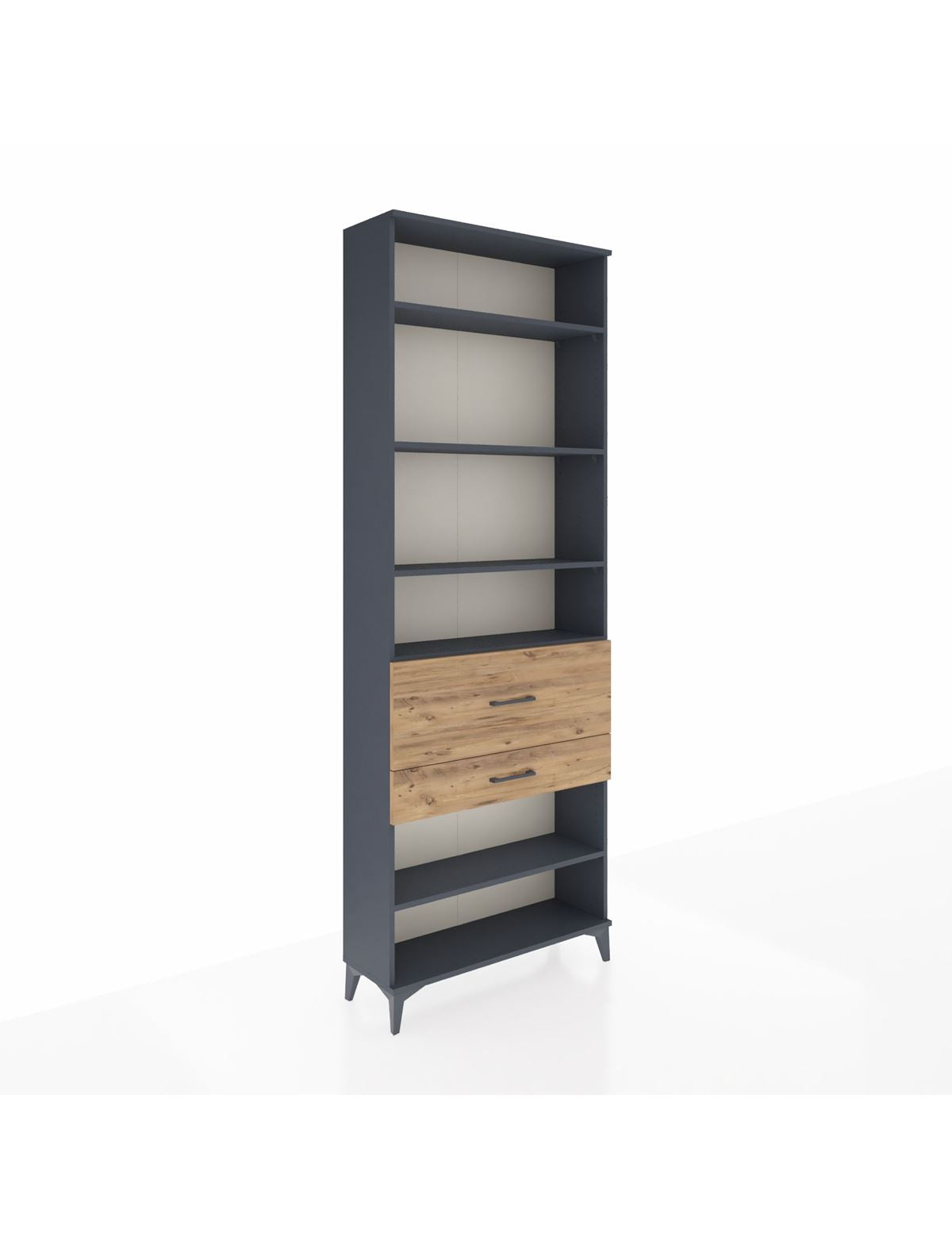 Arges Dolap 5 Raflı 2 Çekmeceli 88x30x243 Antrasit-Çam