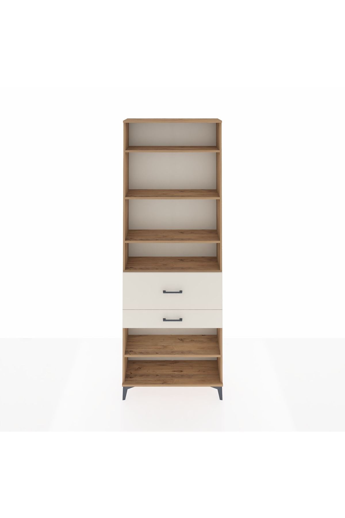 Arges Dolap 5 Raflı 2 Çekmeceli 88x30x243 Çam-Aytaşı