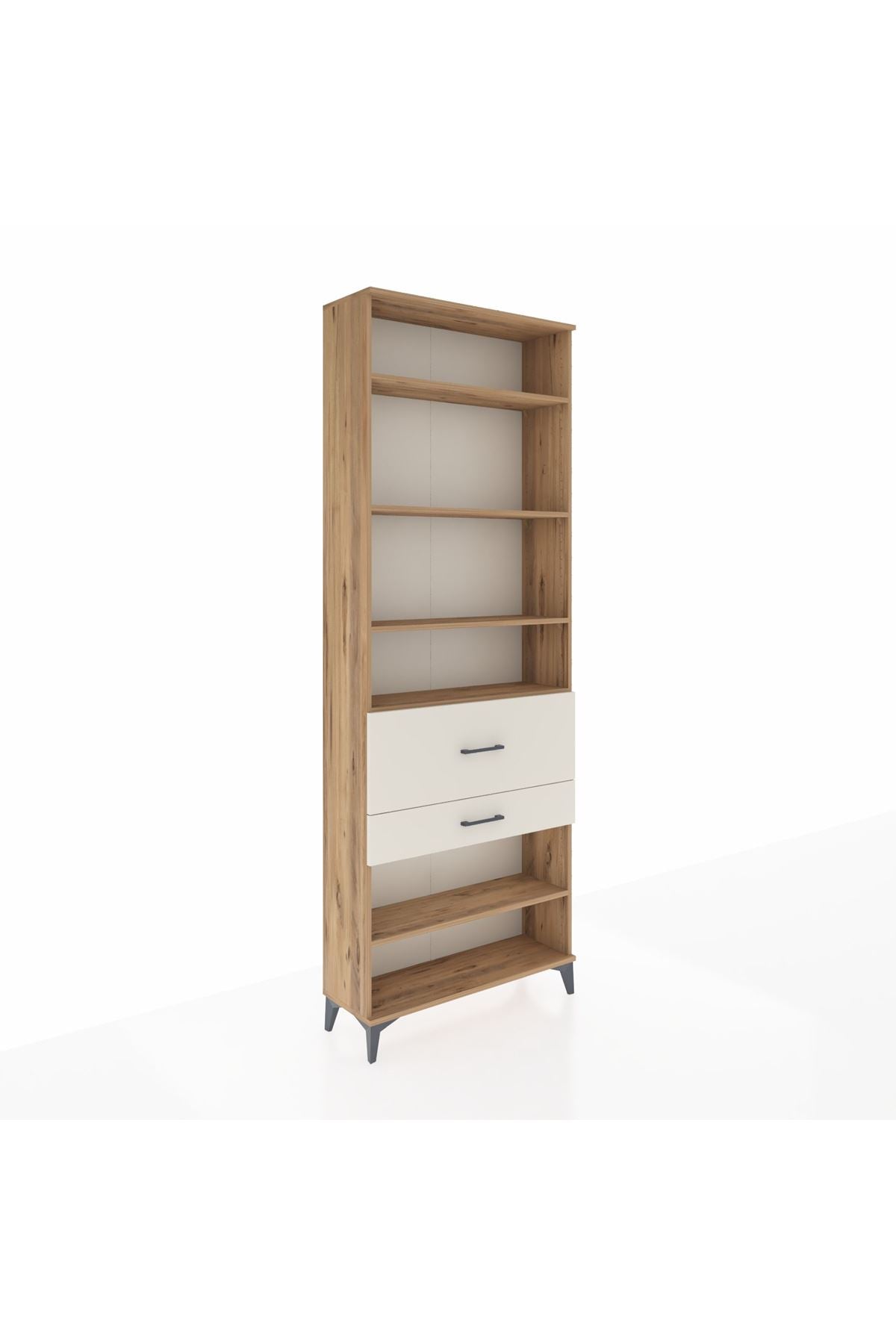 Arges Dolap 5 Raflı 2 Çekmeceli 88x30x243 Çam-Aytaşı