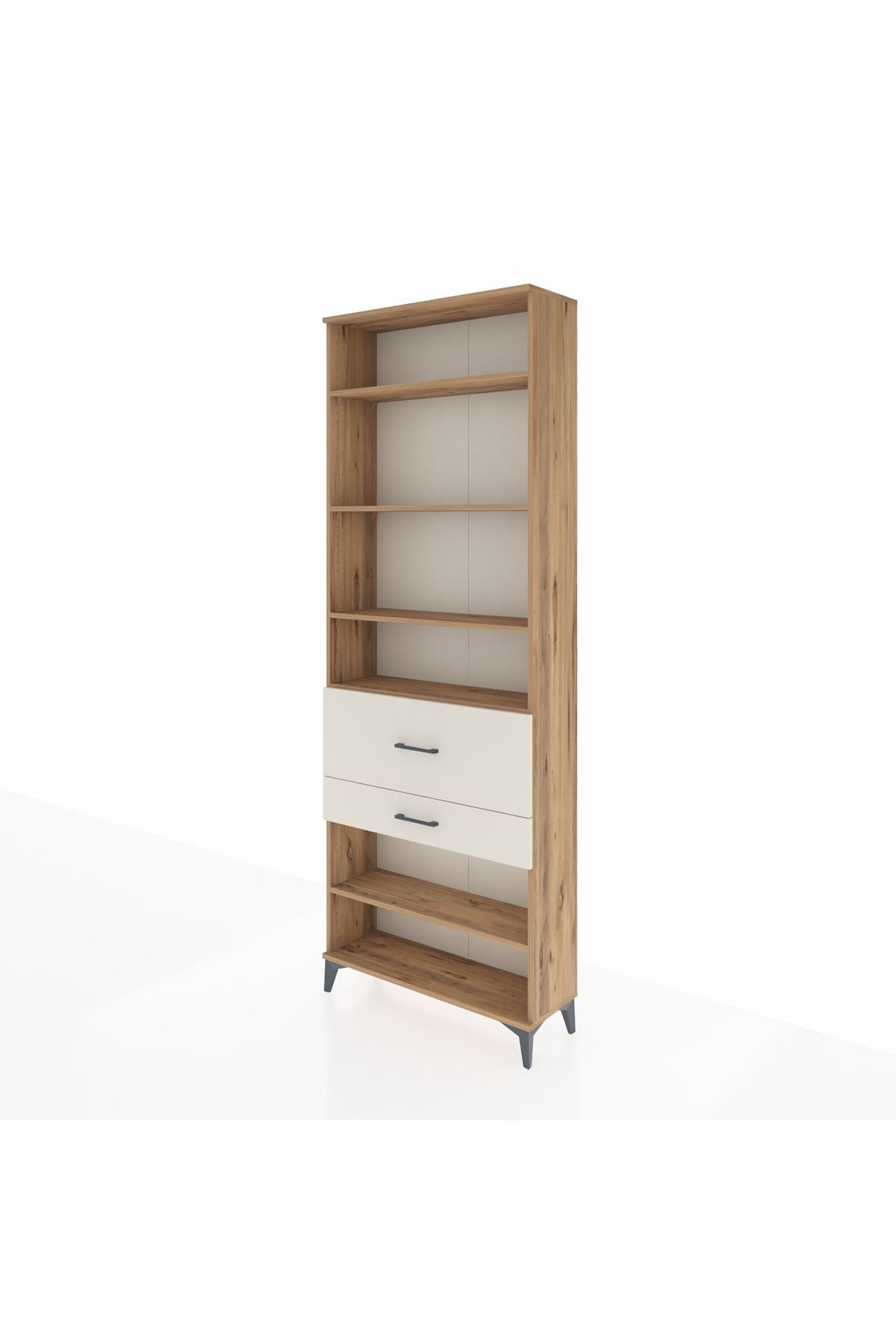 Arges Dolap 5 Raflı 2 Çekmeceli 88x30x243 Çam-Aytaşı