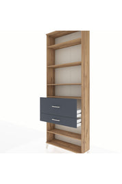 Arges Dolap 5 Raflı 2 Çekmeceli 88x30x243 Çam-Antrasit