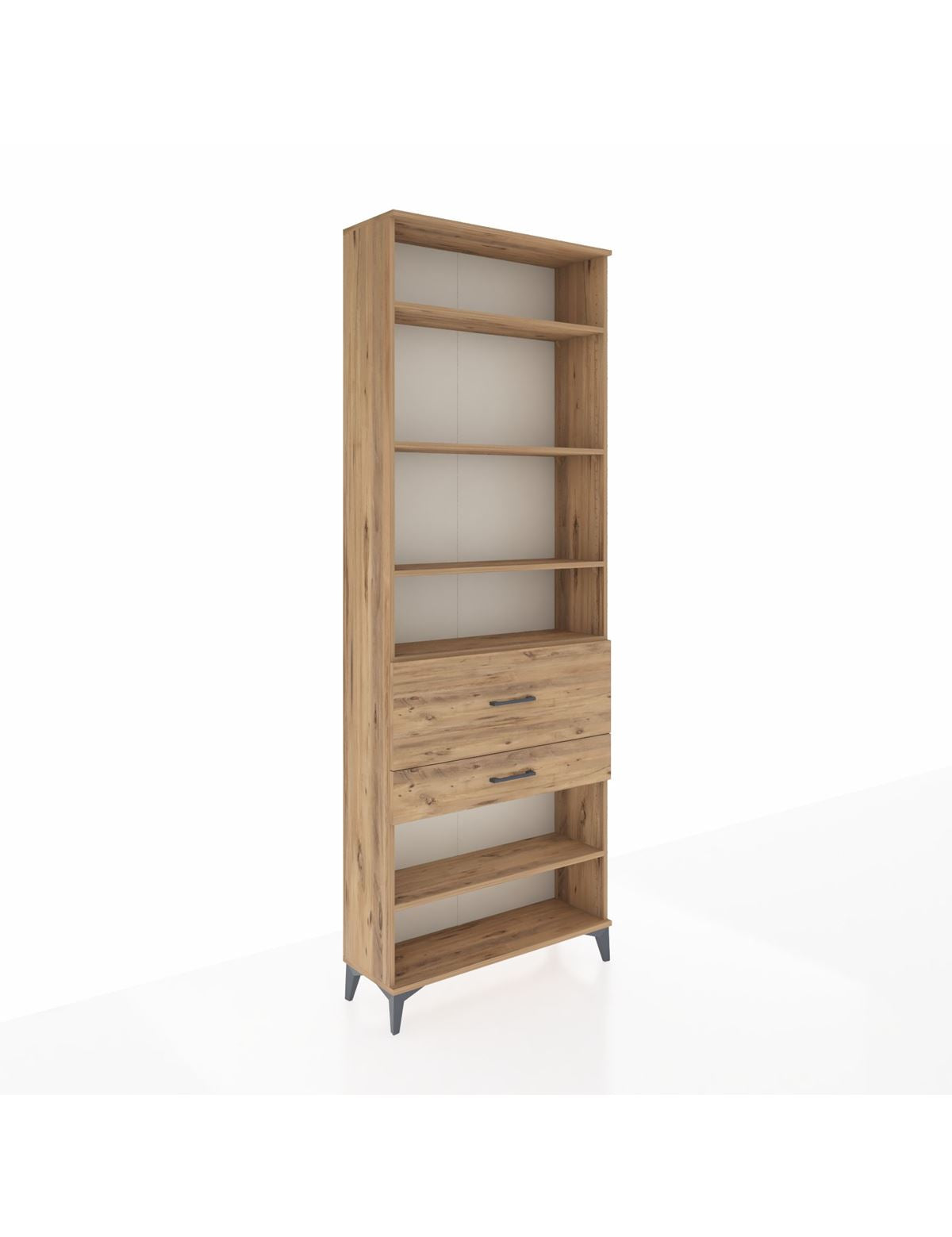 Arges Dolap 5 Raflı 2 Çekmeceli 88x30x243 Çam-Çam