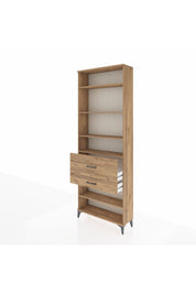 Arges Dolap 5 Raflı 2 Çekmeceli 88x30x243 Çam-Çam