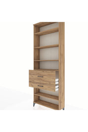 Arges Dolap 5 Raflı 2 Çekmeceli 88x30x243 Çam-Çam