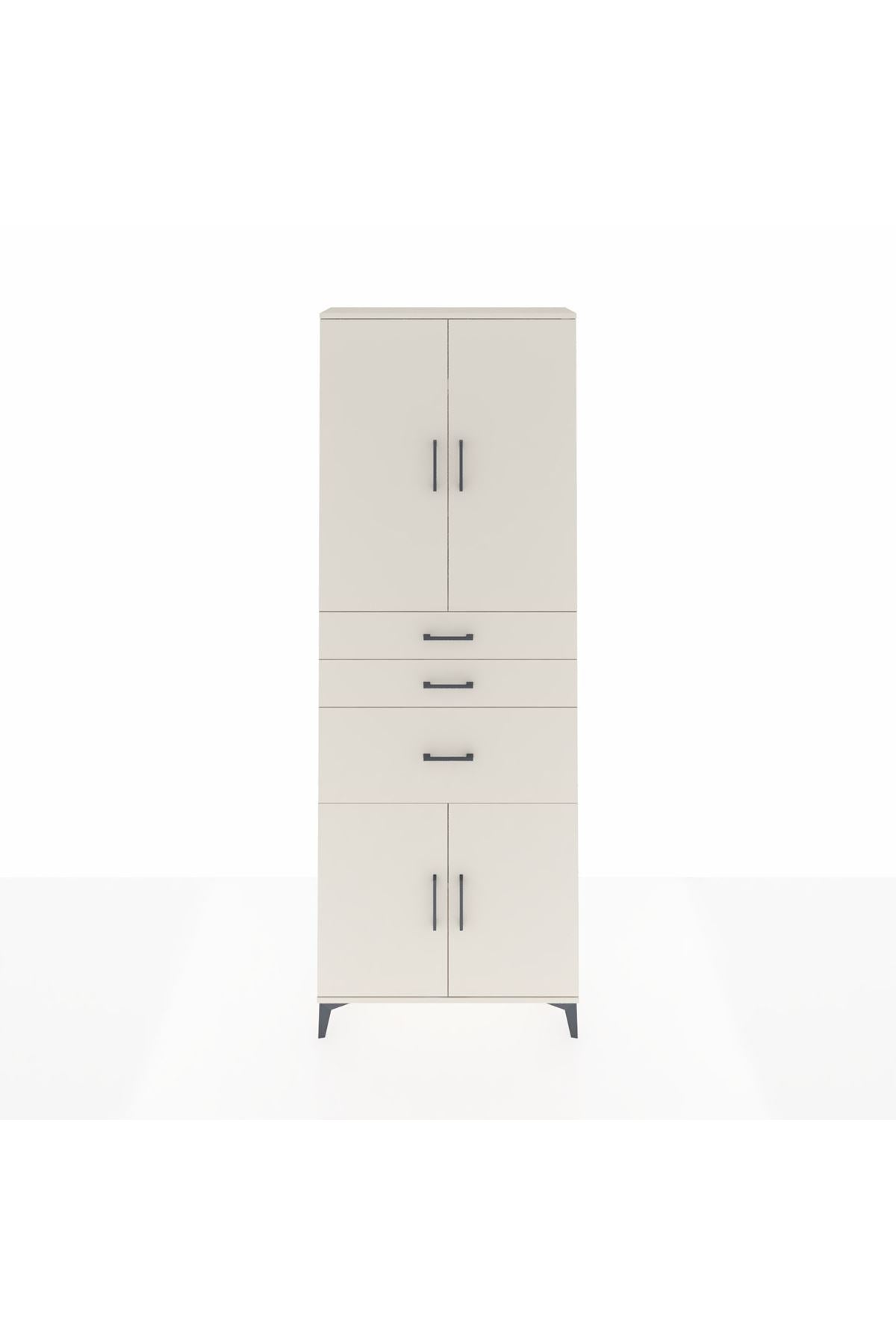 Arges Dolap 4 Raflı 3 Çekmeceli 4 Kapaklı 88x30x243 Aytaşı-Aytaşı