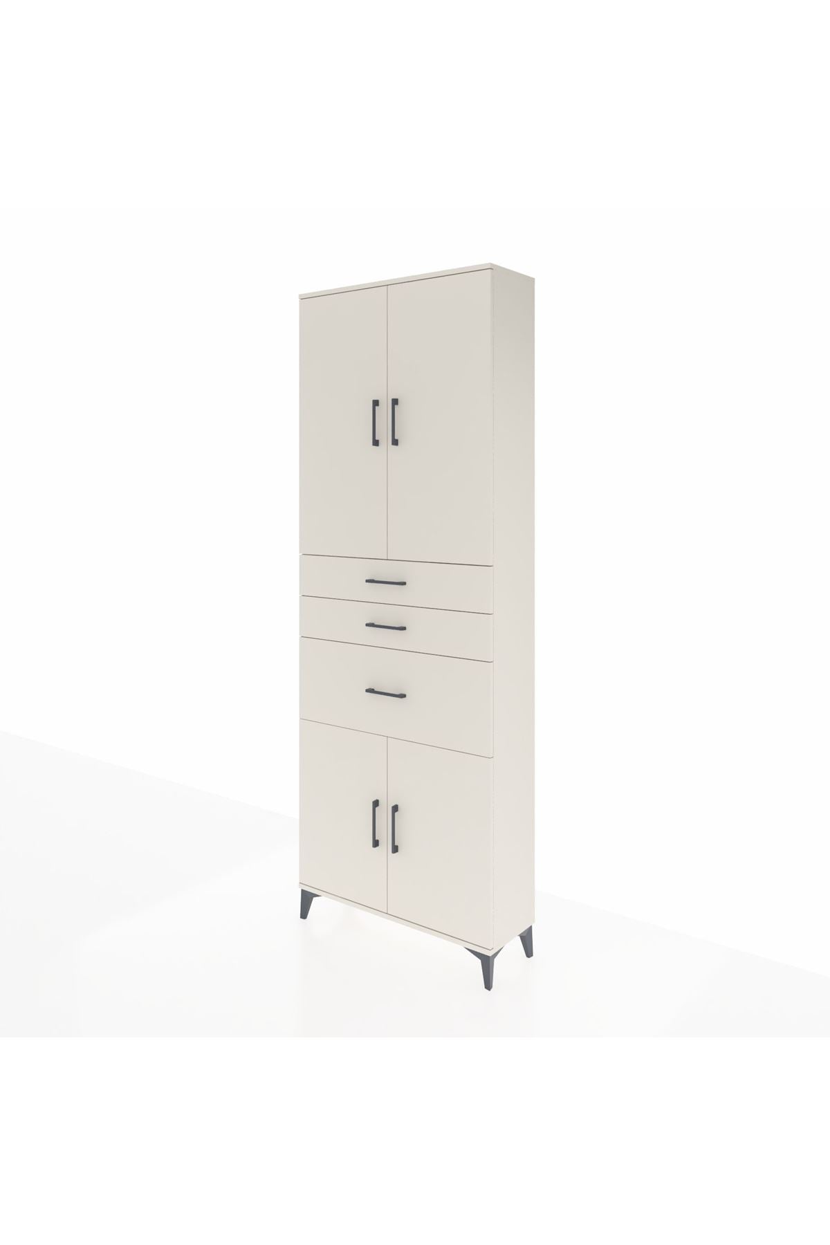 Arges Dolap 4 Raflı 3 Çekmeceli 4 Kapaklı 88x30x243 Aytaşı-Aytaşı