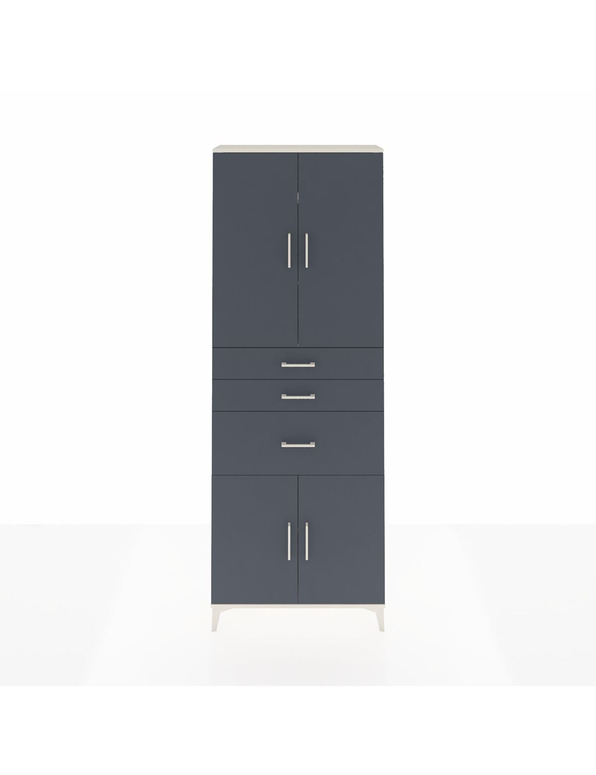 Arges Dolap 4 Raflı 3 Çekmeceli 4 Kapaklı 88x30x243 Aytaşı-Antrasit