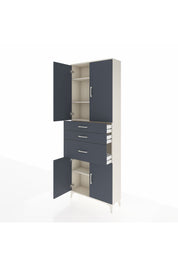 Arges Dolap 4 Raflı 3 Çekmeceli 4 Kapaklı 88x30x243 Aytaşı-Antrasit