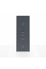 Arges Dolap 4 Raflı 3 Çekmeceli 4 Kapaklı 88x30x243 Antrasit-Antrasit