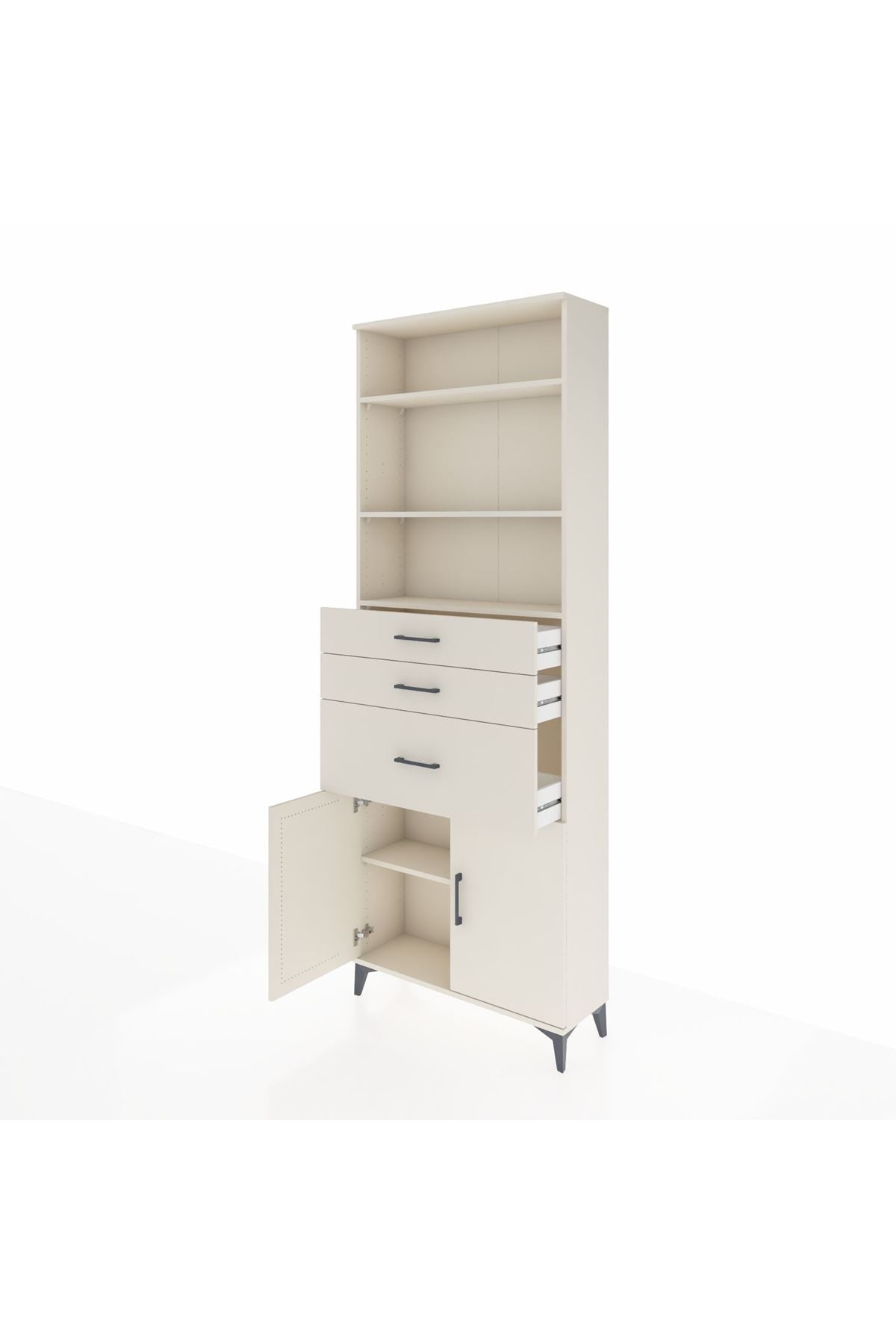 Arges Dolap 4 Raflı 3 Çekmeceli 2 Kapaklı 88x30x243 Aytaşı-Aytaşı