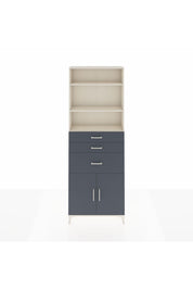 Arges Dolap 4 Raflı 3 Çekmeceli 2 Kapaklı 88x30x243 Aytaşı-Antrasit