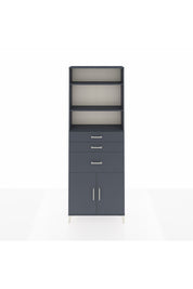 Arges Dolap 4 Raflı 3 Çekmeceli 2 Kapaklı 88x30x243 Antrasit-Antrasit