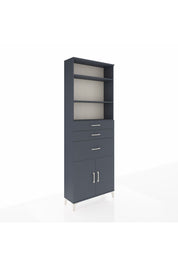 Arges Dolap 4 Raflı 3 Çekmeceli 2 Kapaklı 88x30x243 Antrasit-Antrasit