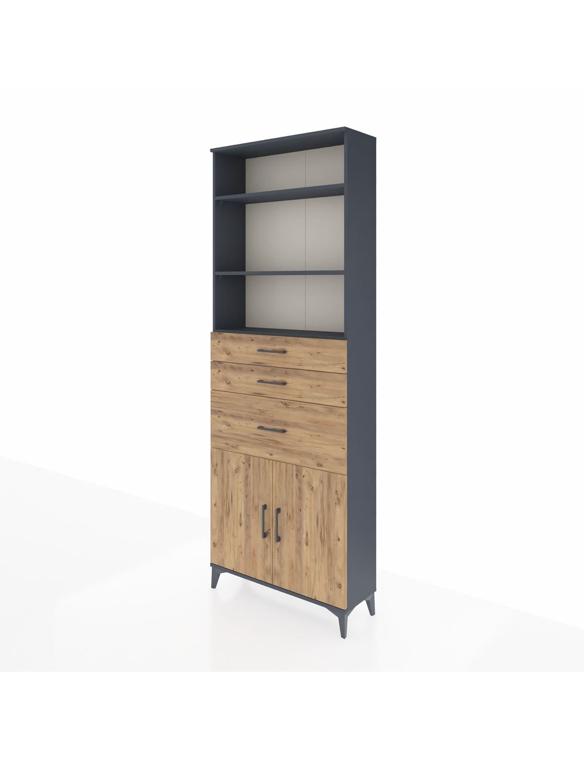 Arges Dolap 4 Raflı 3 Çekmeceli 2 Kapaklı 88x30x243 - S33M082V6A