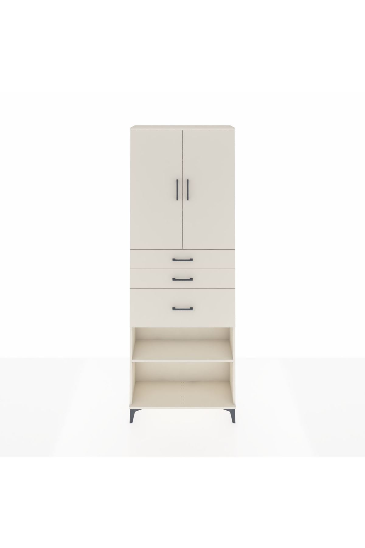 Arges Dolap 4 Raflı 3 Çekmeceli 2 Kapaklı 88x30x243 Aytaşı-Aytaşı