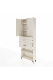 Arges Dolap 4 Raflı 3 Çekmeceli 2 Kapaklı 88x30x243 Aytaşı-Aytaşı
