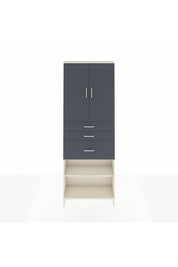 Arges Dolap 4 Raflı 3 Çekmeceli 2 Kapaklı 88x30x243 Aytaşı-Antrasit