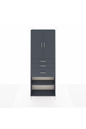 Arges Dolap 4 Raflı 3 Çekmeceli 2 Kapaklı 88x30x243 Antrasit-Antrasit