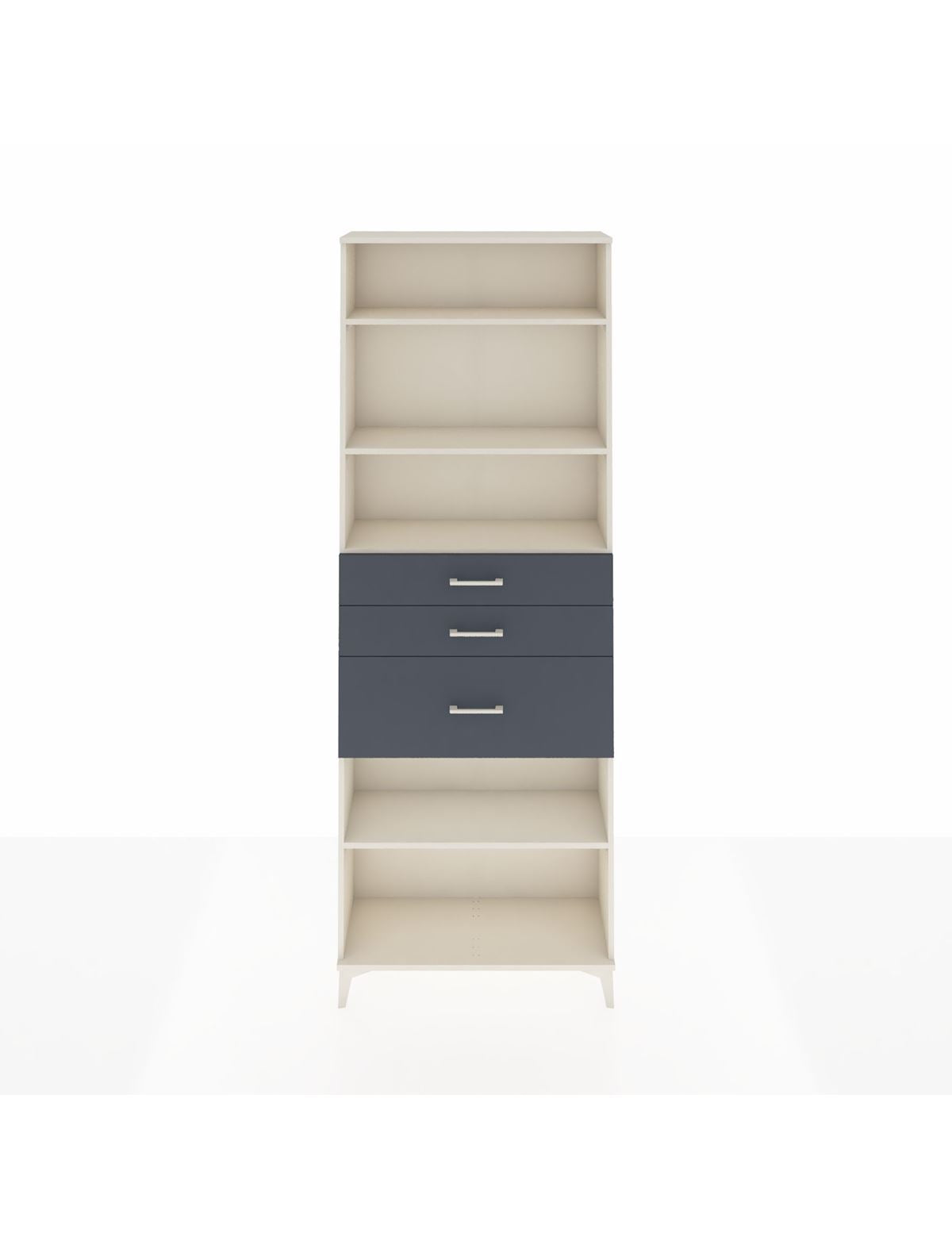 Arges Dolap 4 Raflı 3 Çekmeceli 88x30x243 Aytaşı-Antrasit