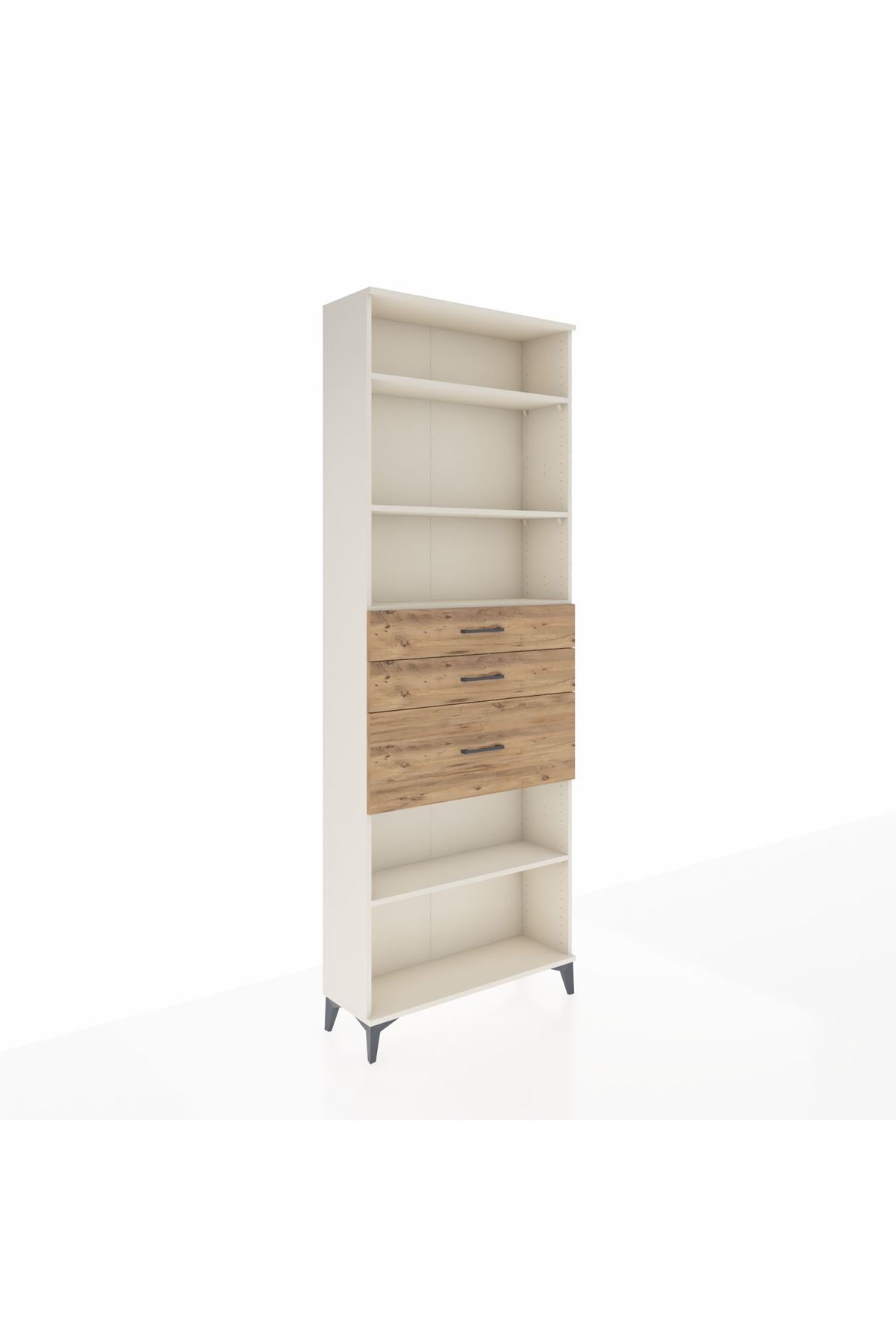 Arges Dolap 4 Raflı 3 Çekmeceli 88x30x243 Aytaşı-Çam