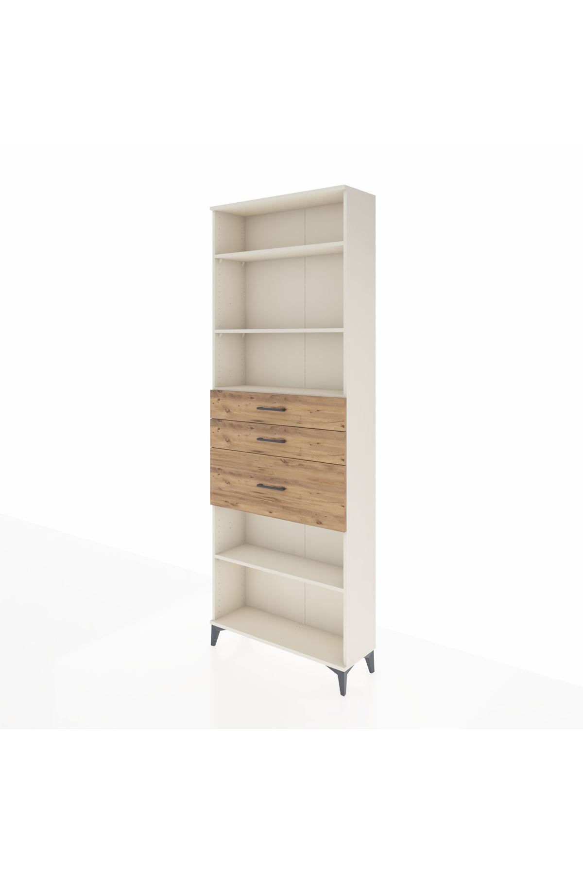 Arges Dolap 4 Raflı 3 Çekmeceli 88x30x243 Aytaşı-Çam