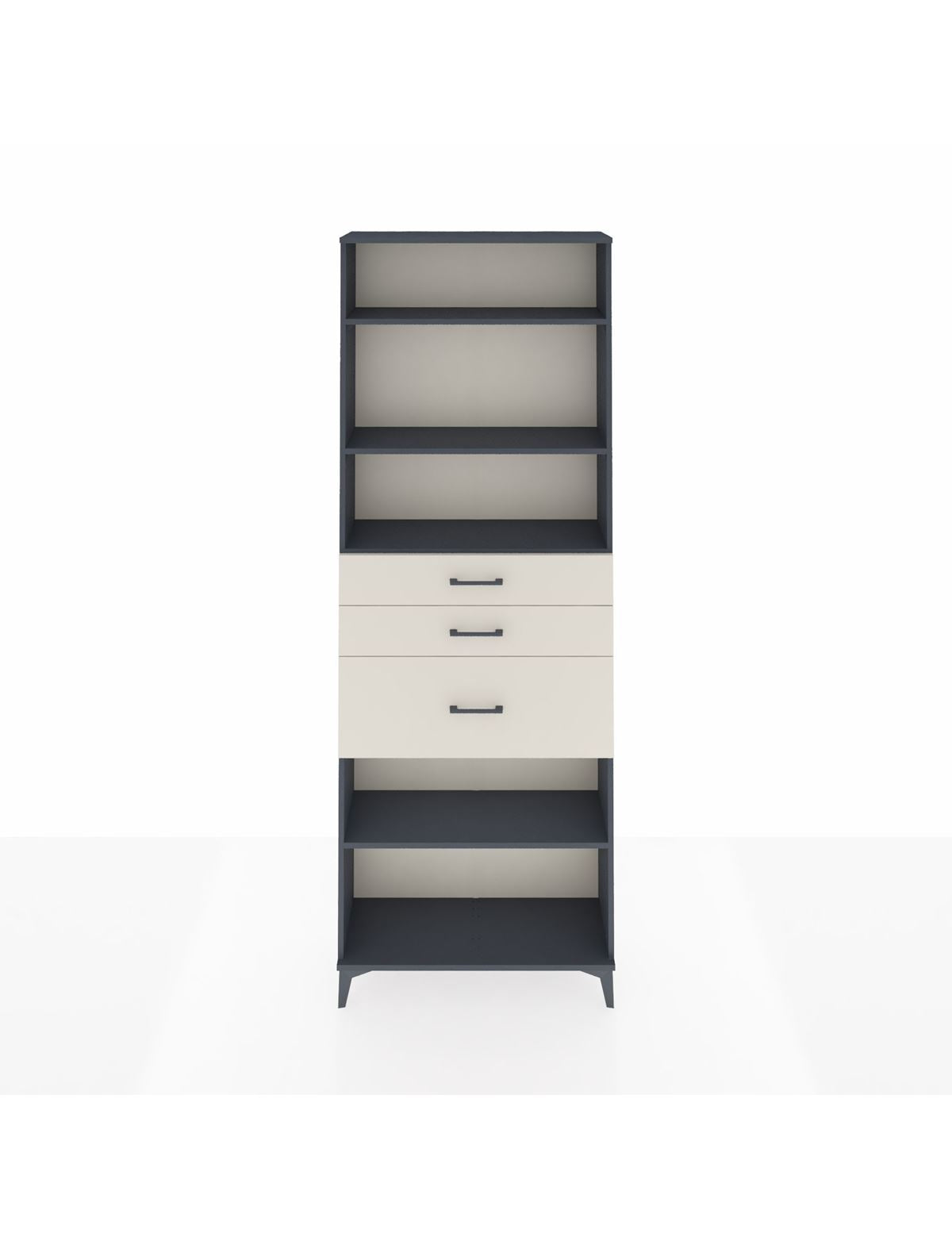 Arges Dolap 4 Raflı 3 Çekmeceli 88x30x243 Antrasit-Aytaşı