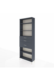 Arges Dolap 4 Raflı 3 Çekmeceli 88x30x243 Antrasit-Antrasit