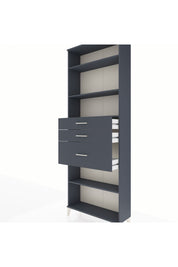 Arges Dolap 4 Raflı 3 Çekmeceli 88x30x243 Antrasit-Antrasit