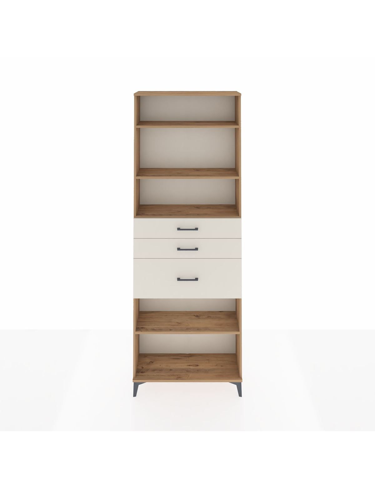 Arges Dolap 4 Raflı 3 Çekmeceli 88x30x243 Çam-Aytaşı