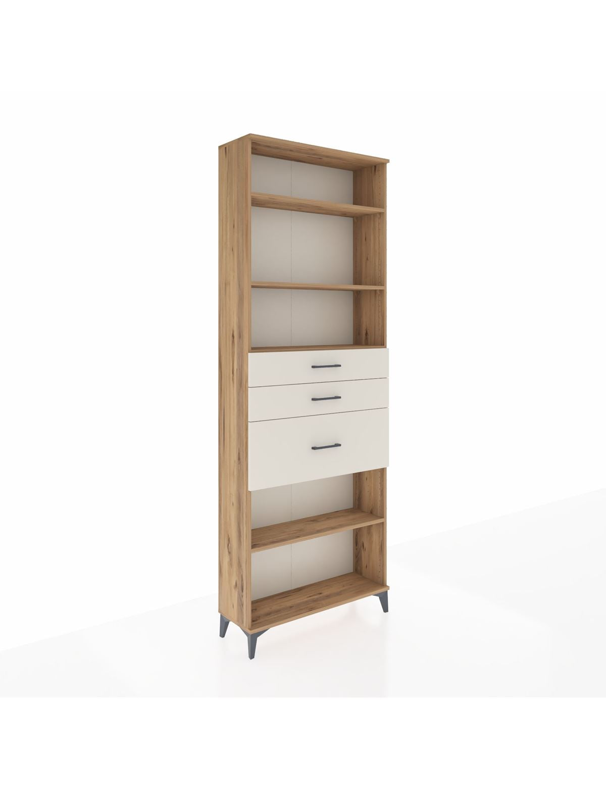 Arges Dolap 4 Raflı 3 Çekmeceli 88x30x243 Çam-Aytaşı