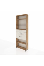 Arges Dolap 4 Raflı 3 Çekmeceli 88x30x243 Çam-Aytaşı