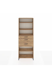 Arges Dolap 4 Raflı 3 Çekmeceli 88x30x243 Çam-Çam