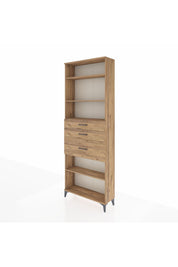 Arges Dolap 4 Raflı 3 Çekmeceli 88x30x243 Çam-Çam