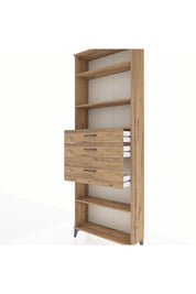 Arges Dolap 4 Raflı 3 Çekmeceli 88x30x243 Çam-Çam