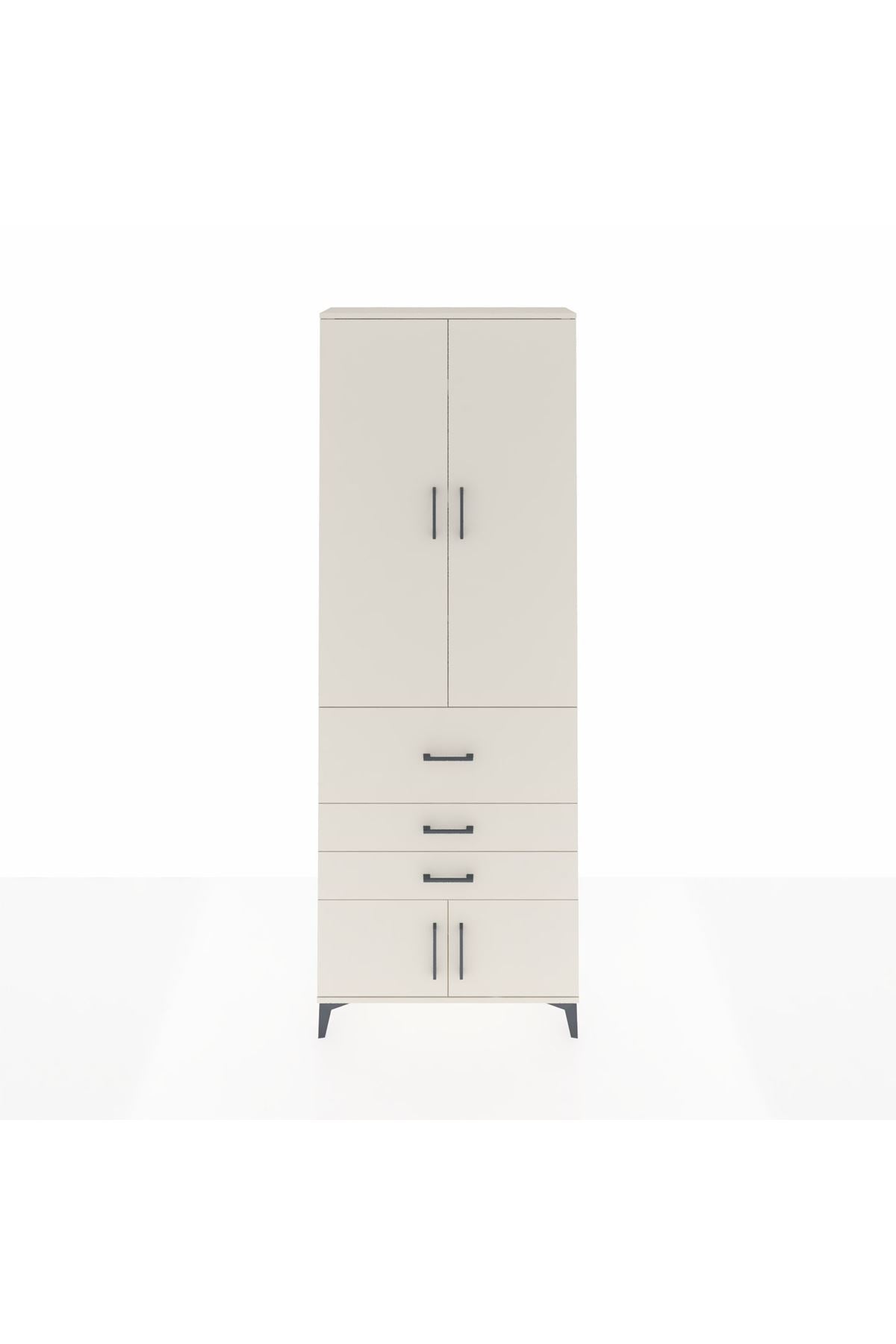 Arges Dolap 4 Raflı 3 Çekmeceli 2 Kapaklı 88x30x243 Aytaşı-Aytaşı