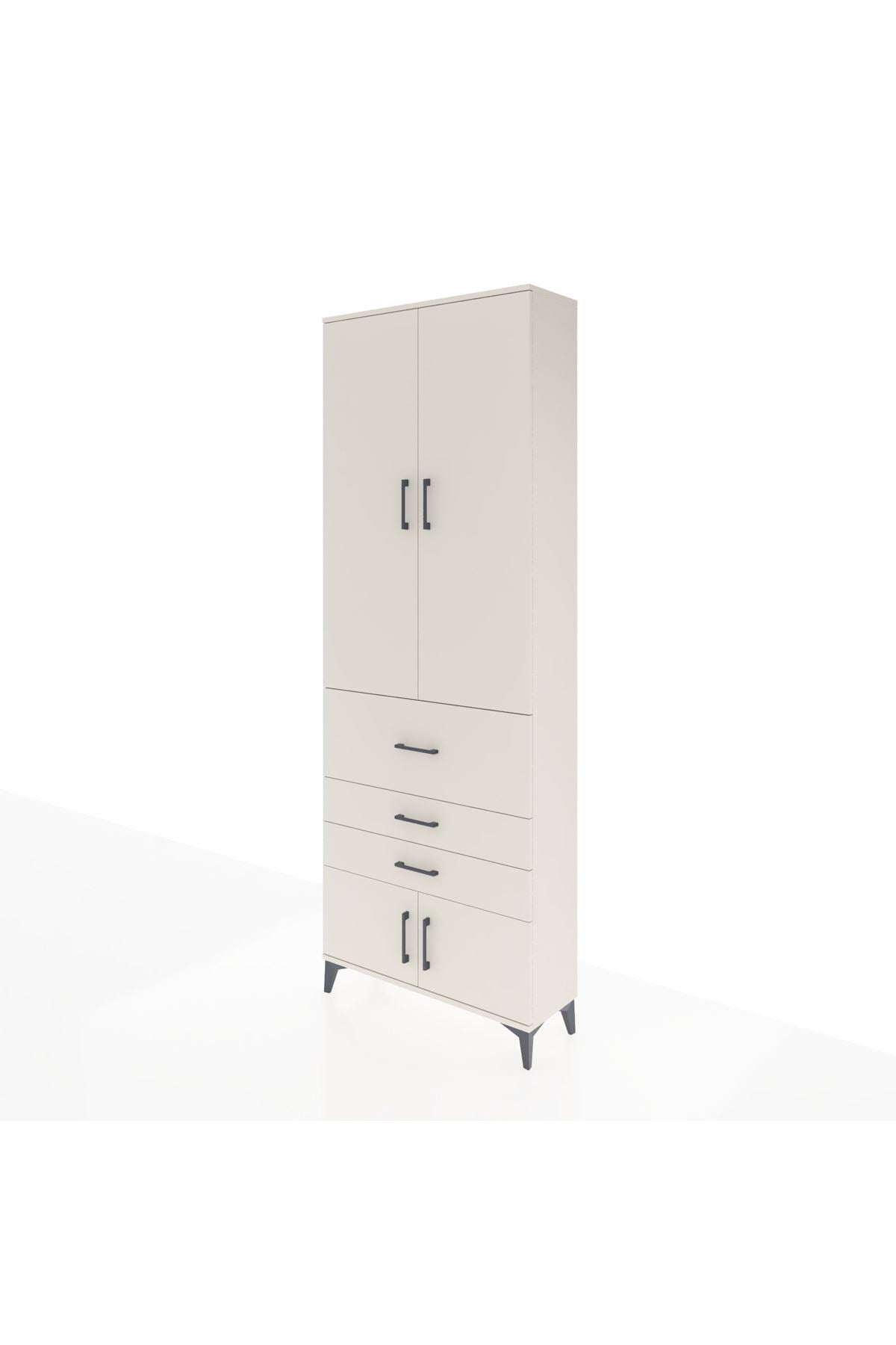 Arges Dolap 4 Raflı 3 Çekmeceli 2 Kapaklı 88x30x243 Aytaşı-Aytaşı